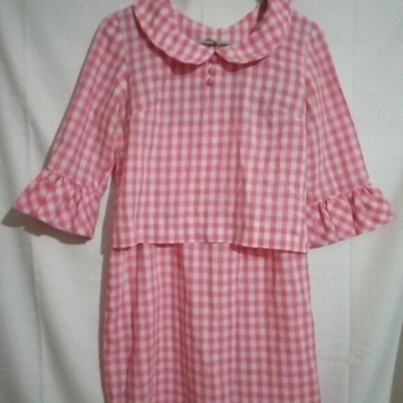 Vintage Rare Jerrie Jerry Lurie Pink White Gingham Skirt Set Shirt Plaid 1960's.